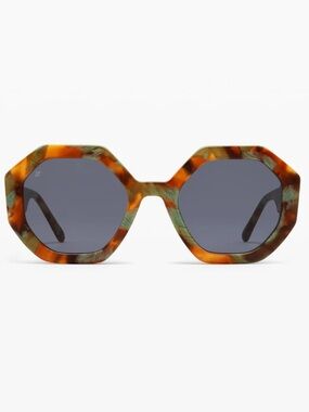 Jimmy Fairly The Vittoria Octagon Sunglasses - NWOT - green tan tortoise